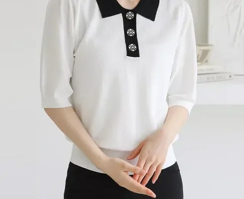 홈쇼핑 MD가 추천하는 애시워스 24SS 최신상 여성용 브이넥 카라 니트 2종 반팔 티셔츠 후기